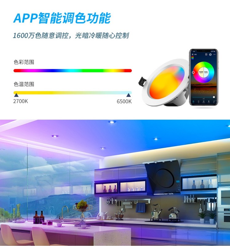 Led蓝牙网状智能嵌入式灯
