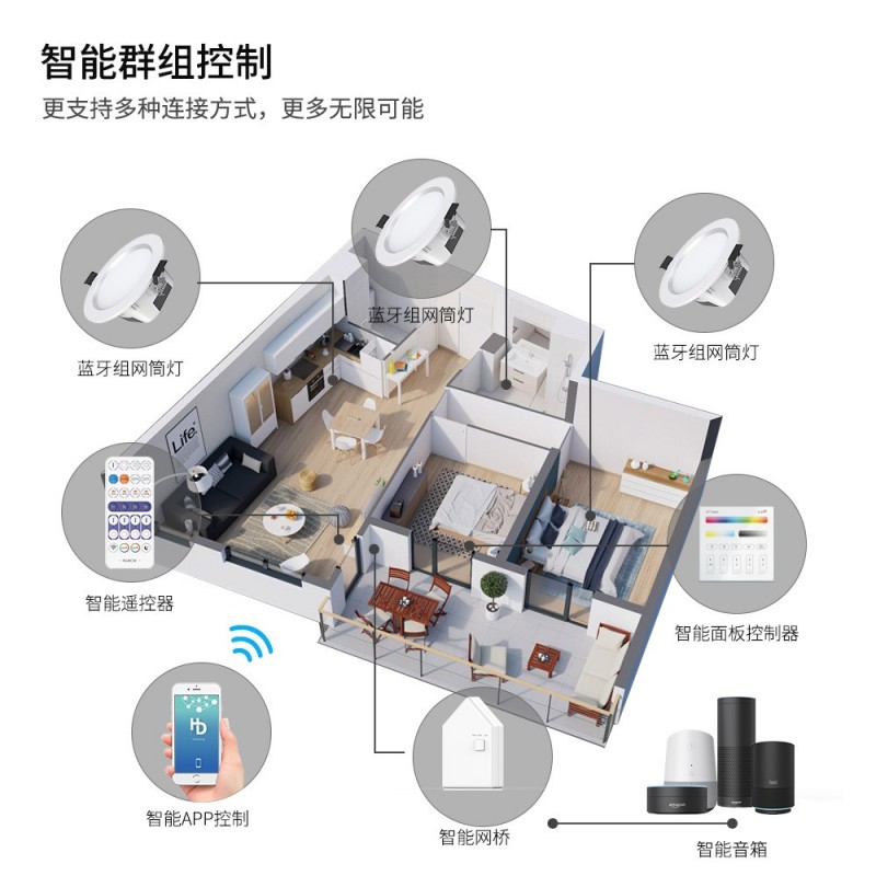 Led蓝牙网状智能嵌入式灯