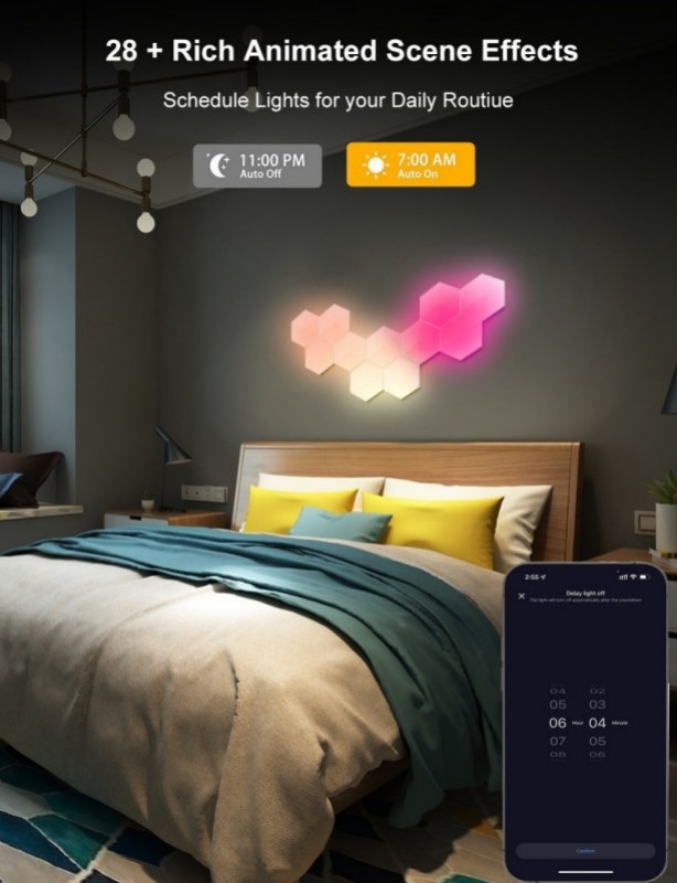 六边形智能LED壁灯