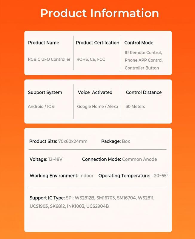 蓝牙RGBIC智能UFO LED控制器
