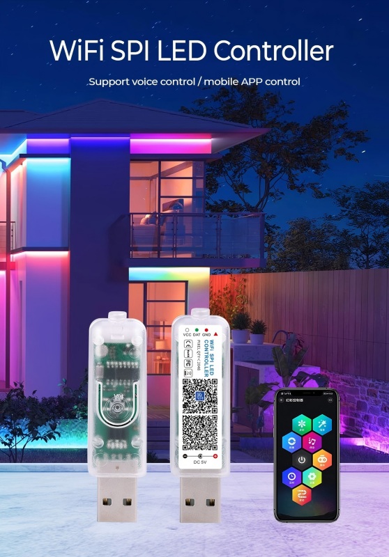 DC5V语音控制SPI LED控制器