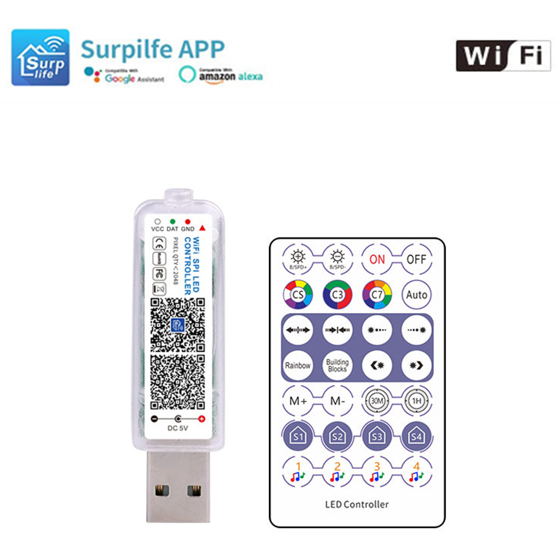 DC5V语音控制SPI LED控制器