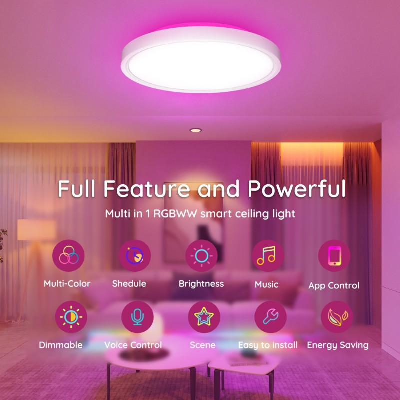 11.8英寸嵌入式智能LED吸顶灯